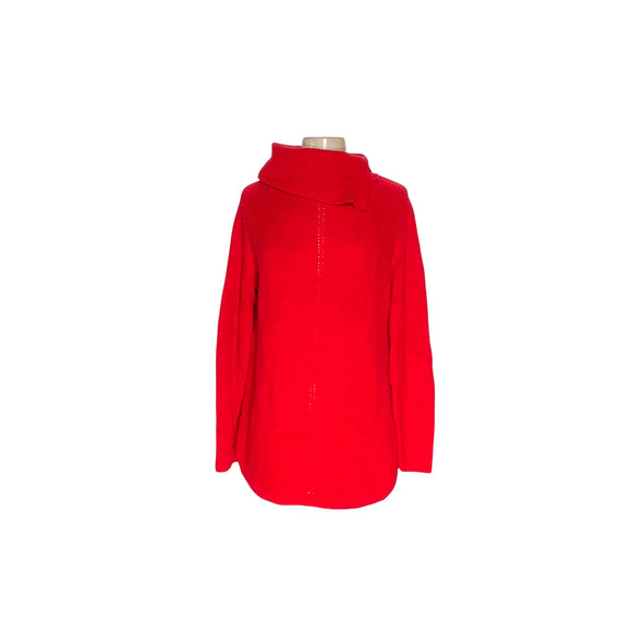 Talbots Red Cotton Crochet Pullover Sweater - Picture 1 of 4